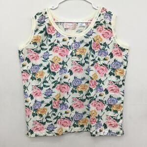 Vtg CATHERINE HALL II Floral Top 80's Dead Stock Sz 3XL